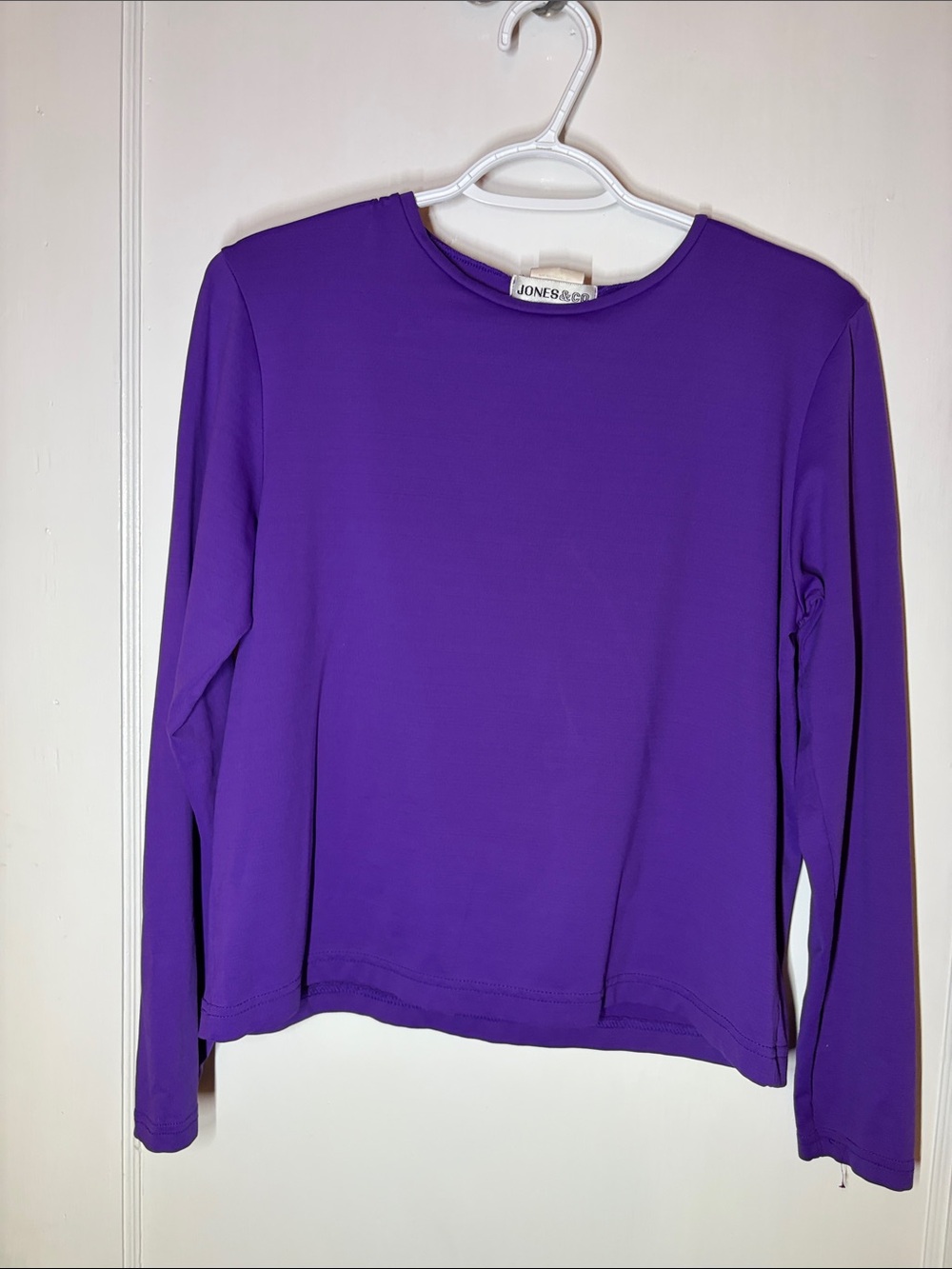 Jones New York Bold Purple Long Sleeve Crewneck Top